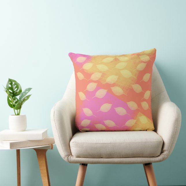Rhapsodie in Gelb, Terracotta und Violet Abstrakt Kissen (Stuhl )