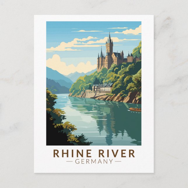 Rhein-Deutschland Abschnitt Reisen Vintag Postkarte (Vorderseite)