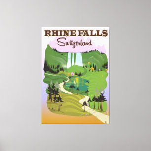 Rhein fällt Schweiz Reiseplakat Leinwanddruck