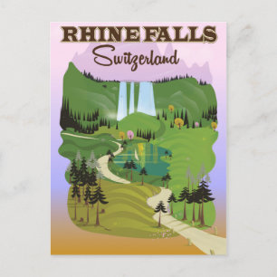 Rhein fällt Schweiz Reiseplakat Postkarte