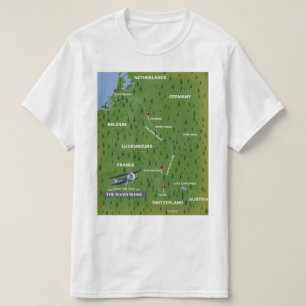 Rhein Retro-Reisekarte. T-Shirt