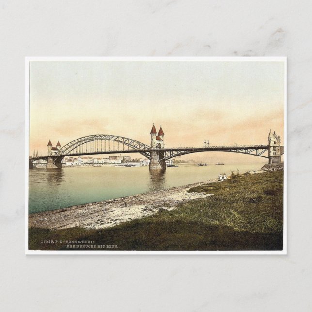 Rheinbrücke, Bonn, Rhein, Deutschland, seltene Fot Postkarte (Vorderseite)
