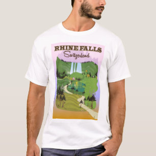 Rheinfall Schweiz Reiseplakat T-Shirt