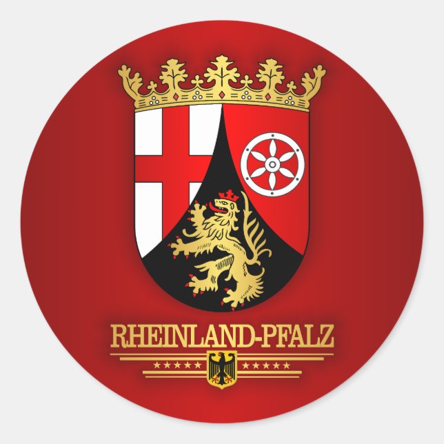 Rheinland-Pfalz COA Runder Aufkleber (Vorderseite)