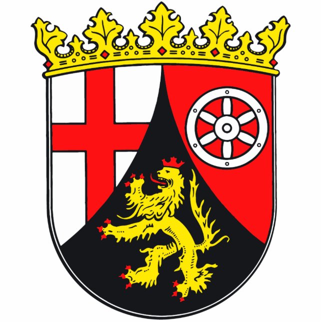 Rheinland-Pfalz Wappen Freistehende Fotoskulptur (Vorne)