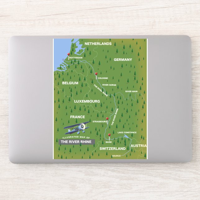 Rheinrückwärts-Reiseplan. Aufkleber (Computer)