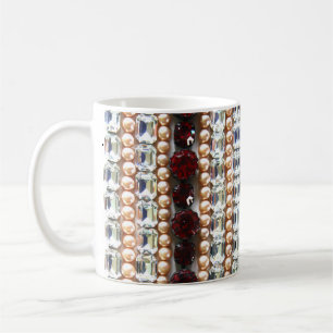 Rheinsteine und Perlen - Vintage-Schmuck Kaffee mu Kaffeetasse