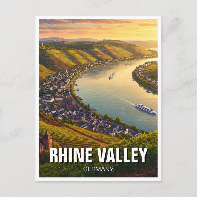 Rheintal Deutschland Reisen Postkarte (Vorderseite)