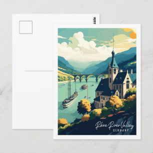Rheintal Deutschland Vintage-Reiseort Postkarte