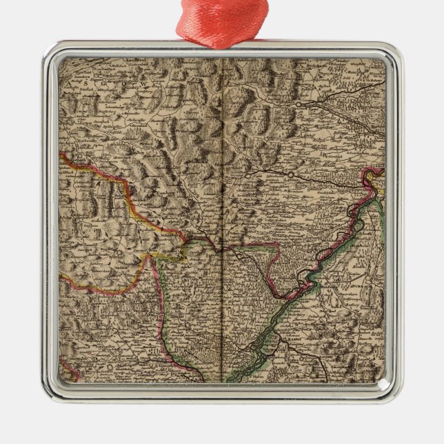 Rheintal in Deutschland und Frankreich Silbernes Ornament (Vorne)