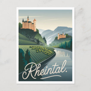 Rheintal Rhein Tal Deutschland vintage Postkarte
