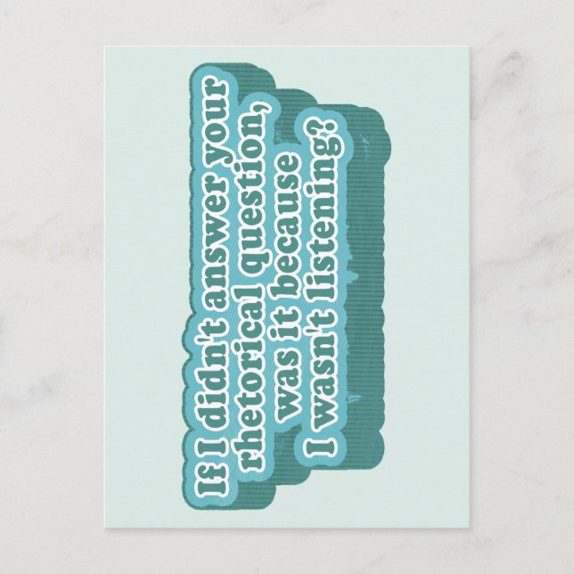 Rhetorische Fragen Funny Grammar Postkarte (Vorderseite)