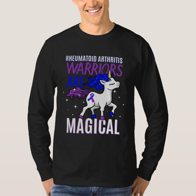 Rheumatoid Arthritis Warrior Magical Unicorn Purpl T-Shirt (Vorderseite)