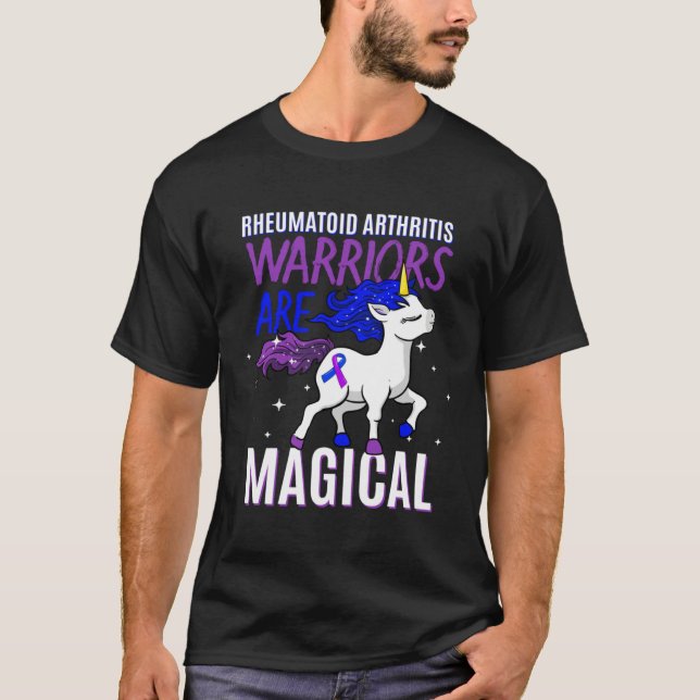 Rheumatoid Arthritis Warrior Magical Unicorn Purpl T-Shirt (Vorderseite)