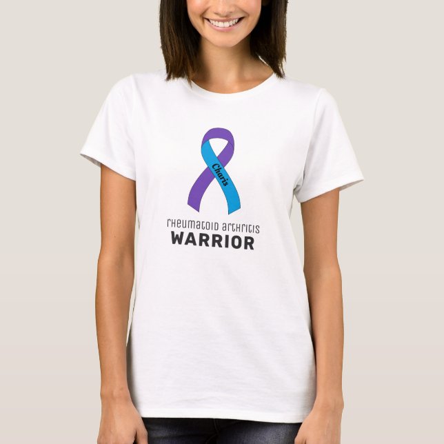 Rheumatoide Arthritis Ribbon Weißer T - Shirt (Vorderseite)