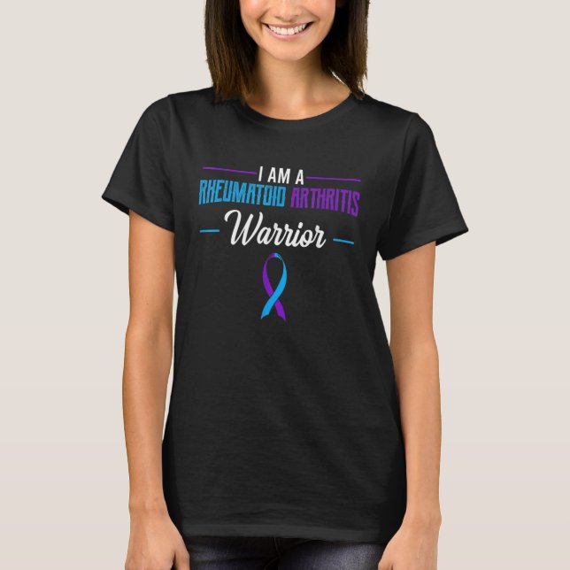 Rheumatoide Arthritis Warrior Blau und Lila Rheum T-Shirt (Vorderseite)