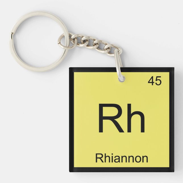 Rhiannon Namenschemie-Element-Periodensystem Schlüsselanhänger (Vorderseite)