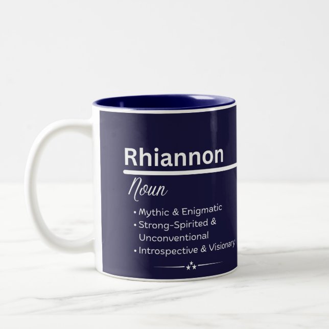 Rhiannon Personalisierter Name Kaffeetasse (Links)