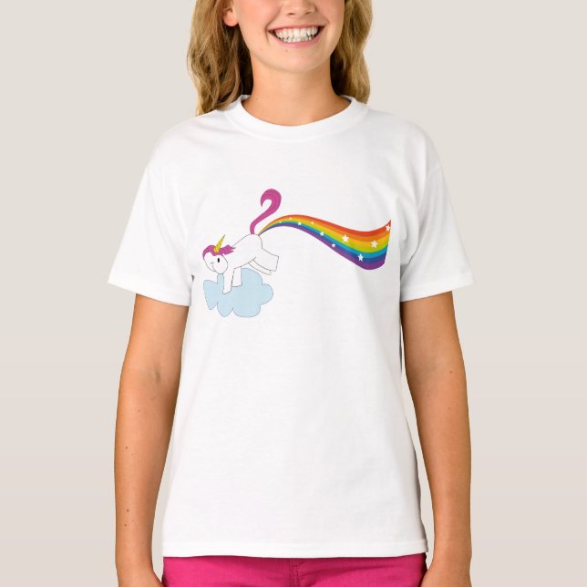 Rhiannon's Rainbow Unicorn T-Shirt (Vorderseite)