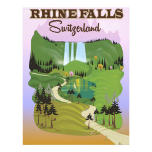 Rhin chute Suisse poster de voyage