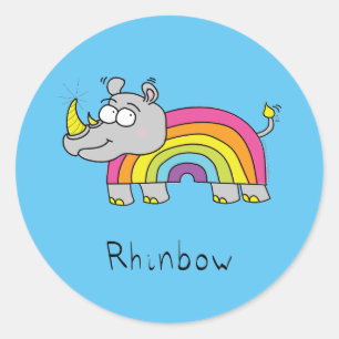 Rhinbow Nashorn-Regenbogen-Aufkleber Runder Aufkleber