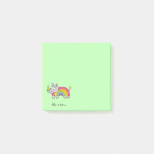 Rhinbow Nashorn-Regenbogen merkt Grün Post-it Klebezettel