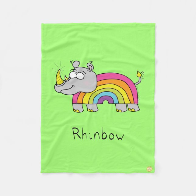 Rhinbow Rainbow Fleece Blanket Green (Vorderseite)