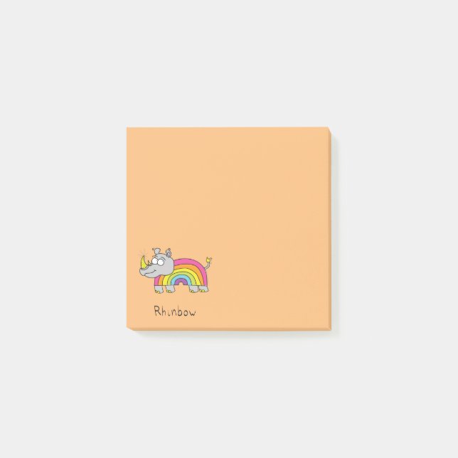 Rhinbow Rhino Rainbow Notes Orange Post-it Klebezettel (Vorderseite)