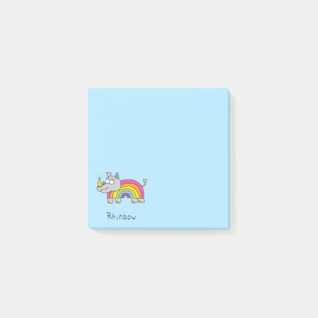 Rhinbow Rhino Rainbow Post-It Notes (Devant)