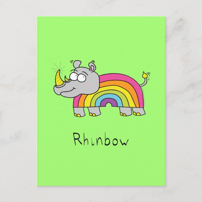 Rhinbow Rhino Rainbow Postkarte (Vorderseite)