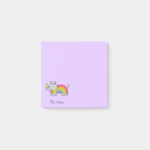Rhinbow Rhino-Regenbogen merkt Lila Post-it Klebezettel