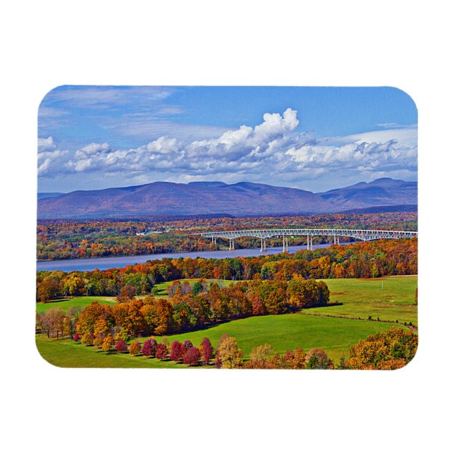 Rhinecliff Bridge im Herbst Magnet (Horizontal)