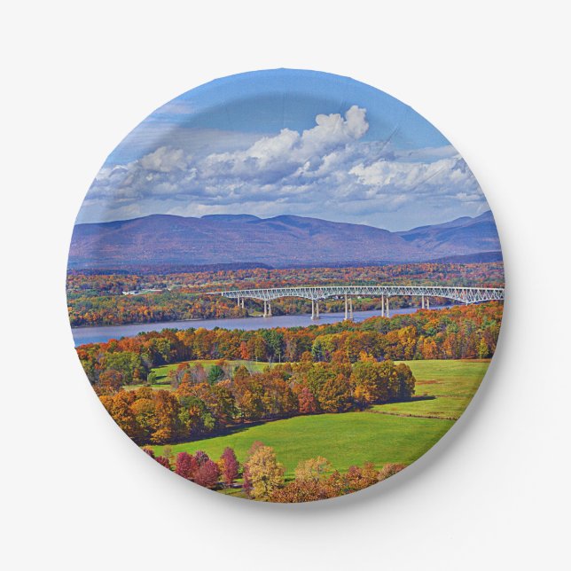 Rhinecliff Bridge im Herbst Pappteller (Vorderseite)