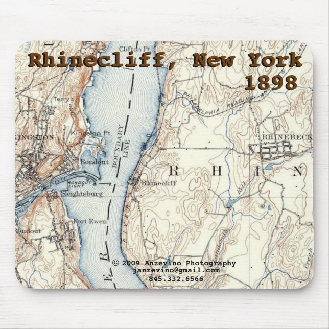 Rhinecliff historisches Karte mousepad (Vorne)