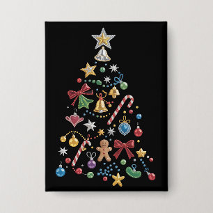 Rhinestone-Launen-Bling-Weihnachtsbaum-Feiertag Button