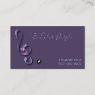 Rhinestone Music Note Purple Logo Carte de visite