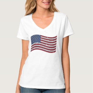 Rhinestone-US-Flag-Illustration – Patriotisch T-Shirt