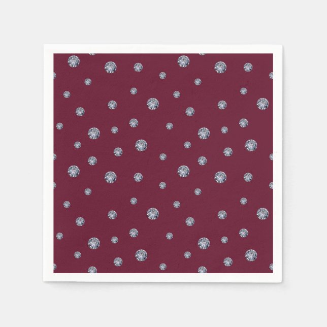 Rhinestones auf dunkelrot serviette (Vorderseite)