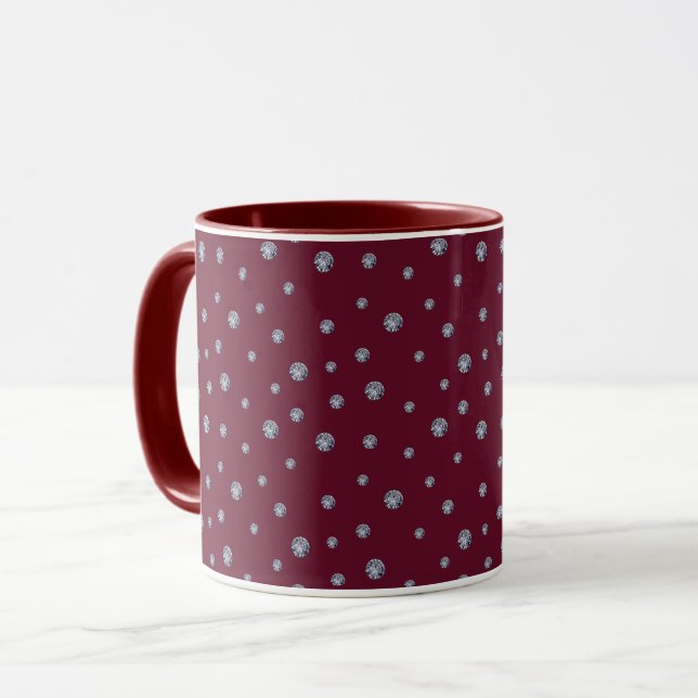 Rhinestones auf dunkelrot tasse (Vorderseite Links)