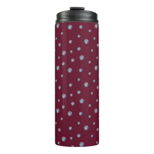 Rhinestones auf dunkelrot thermosbecher