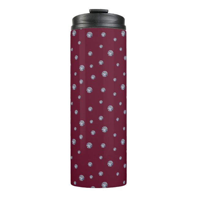 Rhinestones auf dunkelrot thermosbecher (Vorderseite)