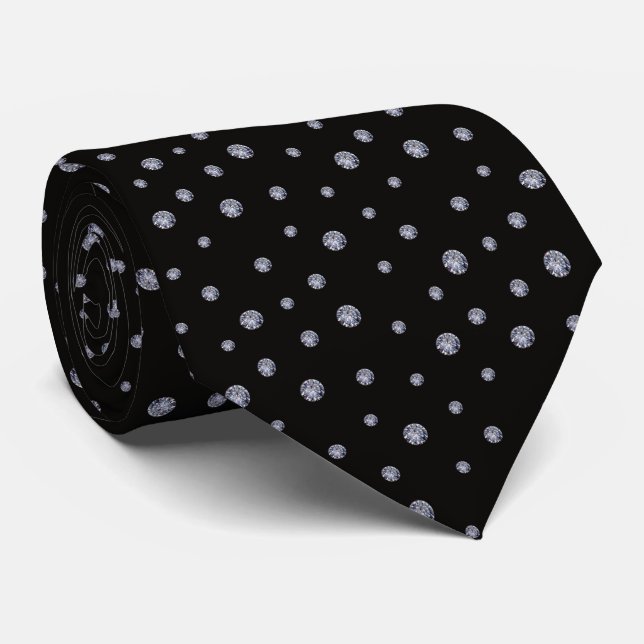 Rhinestones auf schwarz krawatte (Gerollt)