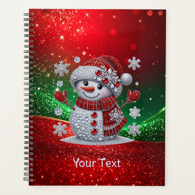 Rhinestones Snowman Holiday Planner Planer (Vorderseite)