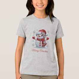 Rhinestones Snowman Holiday Tri-Blend Shirt