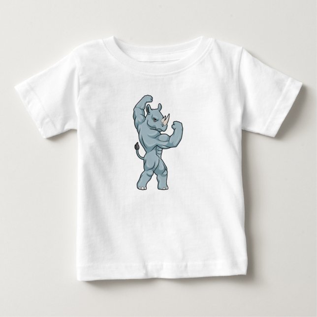 Rhino als Bodybuilder Extrem Baby T-shirt (Vorderseite)