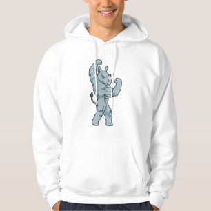 Rhino als Bodybuilder Extrem Hoodie