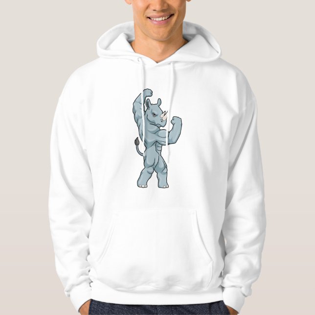 Rhino als Bodybuilder Extrem Hoodie (Vorderseite)