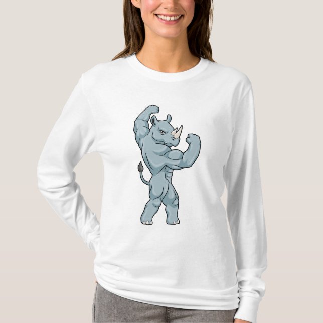 Rhino als Bodybuilder Extrem T-Shirt (Vorderseite)