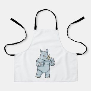Rhino als Boxer beim Boxen Schürze