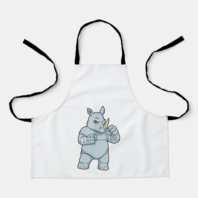 Rhino als Boxer beim Boxen Schürze (Vorderseite)